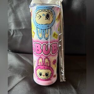 New Colorful 20oz Labubu Tumbler with Lid Nonslip Bottom Straw and Cleaner